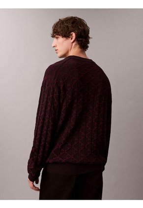 Saco Rojo Tejido De Algodón Con Cuello Redondo Calvin Klein