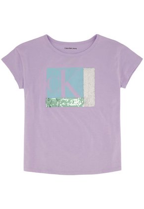 Camiseta Morado Con Lentejuelas Para Niña Calvin Klein