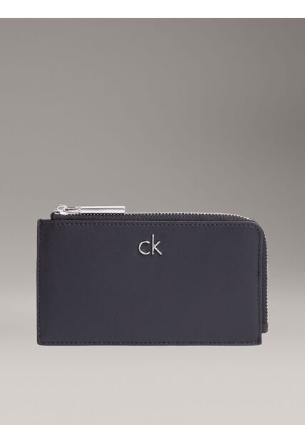 Billetera Negra Relock Con Cremallera Lateral Calvin Klein
