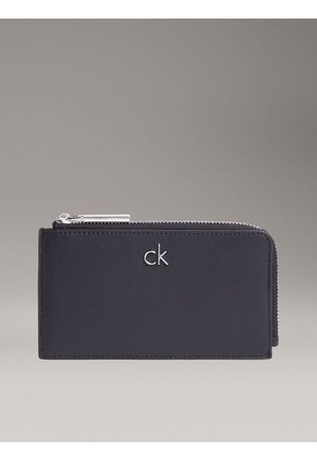 Billetera Negra Relock Con Cremallera Lateral Calvin Klein