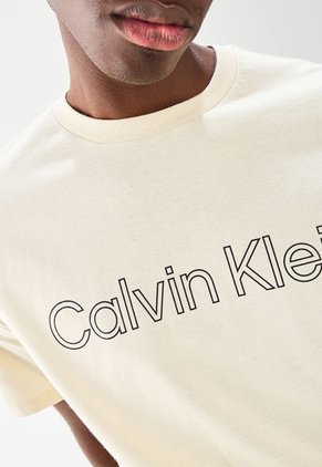 Camiseta Beige-Negro Calvin Klein