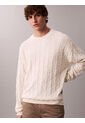 Saco Blanco Tejido De Algodón Con Cuello Redondo Calvin Klein de Calvin Klein