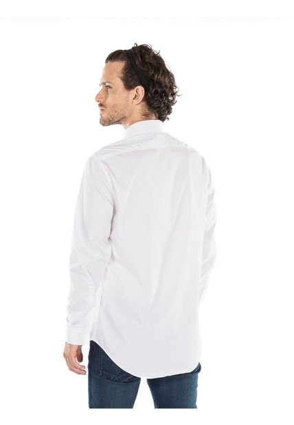 Camisa Manga Larga Slim Fit Hombre Blanco Calvin K Klein