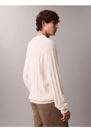 Saco Blanco Tejido De Algodón Con Cuello Redondo Calvin Klein