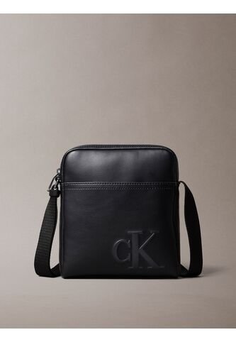 Bolso Negro Reporter Con Logo Monograma Grabado Calvin Klein Calvin Klein