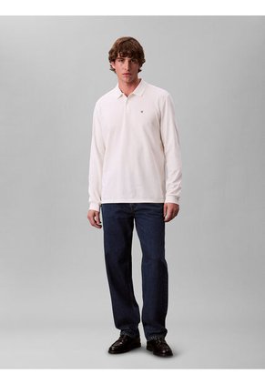 Polo Blanco Casual De Manga Larga Calvin Klein