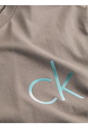 Camiseta Gris Con Logo Calvin Klein