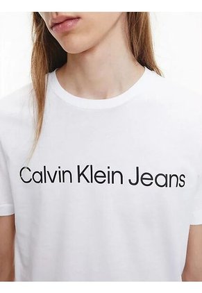 Camiseta Con El Logo Hombre Blanco Calvin Klein