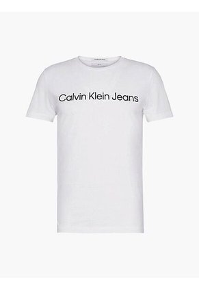 Camiseta Con El Logo Hombre Blanco Calvin Klein
