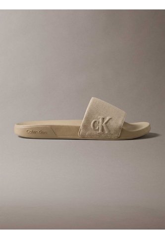 Sandalias Beige Slide Con Monograma Calvin Klein Calvin Klein