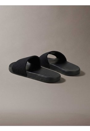 Sandalias Negro Slide Con Monograma Calvin Klein