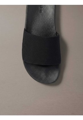 Sandalias Negro Slide Con Monograma Calvin Klein