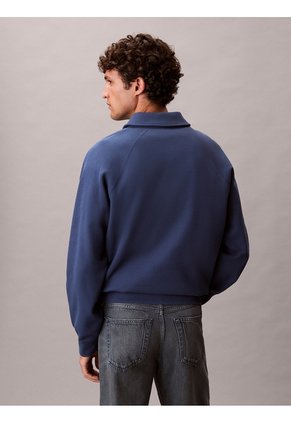 Saco Negro Tejido Con Cremallera Y Cuello Tipo Polo Calvin Klein