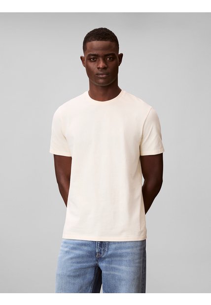 Camiseta Amarilla Con Micro Monograma Bordado Calvin Klein