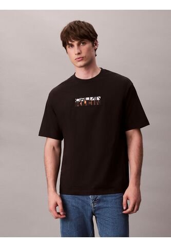 Camiseta Negra Con Gráfico De Logo En Bloque Calvin Klein Calvin Klein