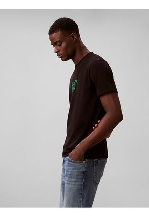Camiseta Negra Con Logo Gráfico Calvin Klein