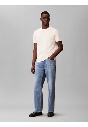 Camiseta Amarilla Con Micro Monograma Bordado Calvin Klein