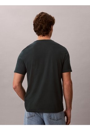 Camiseta Azul Con Gráfico Estampado Micro Monologo Calvin Klein