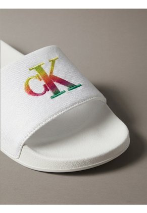 Sandalias Blanco Essential Slide Pride Calvin Klein