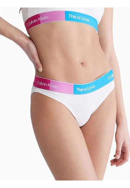 Pantie Blanca Tipo Bikini Con Logo Para Mujer Calvin Klein