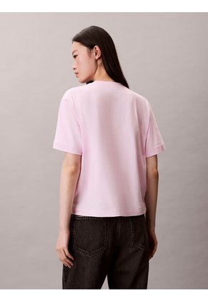 Camiseta Rosada Boxy Cocktail Logo Calvin Klein