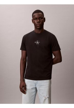 Camiseta Negra Con Gráfico Estampado Micro Monologo Calvin Klein