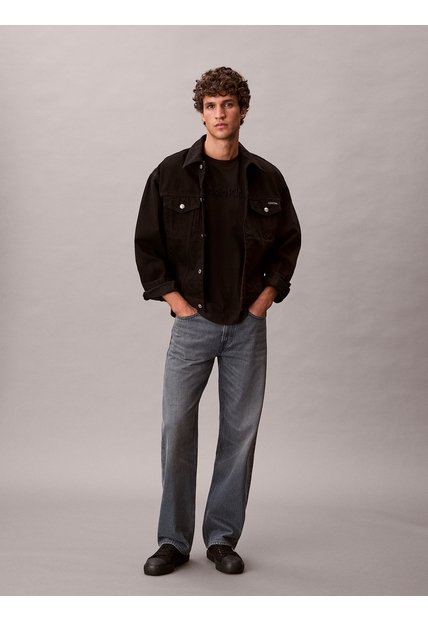 Camiseta Negra Con Logo En Relieve Calvin Klein