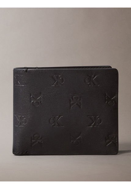 Billetera Negra De Cuero Calvin Klein