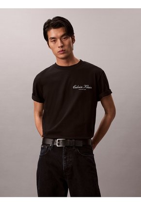 Camiseta Negra Con Logo Gráfico Calvin Klein