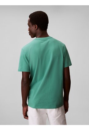Camiseta Verde Con Micro Monograma Bordado Calvin Klein