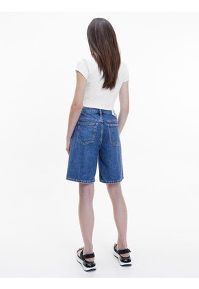 Camiseta Cropped Slim Mujer Blanco Calvin Klein