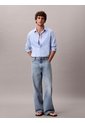 Camisa Azul Clásica Stretch De Manga Larga Calvin Klein de Calvin Klein