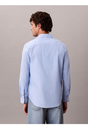 Camisa Azul Clásica Stretch De Manga Larga Calvin Klein