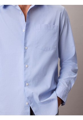 Camisa Azul Clásica Stretch De Manga Larga Calvin Klein
