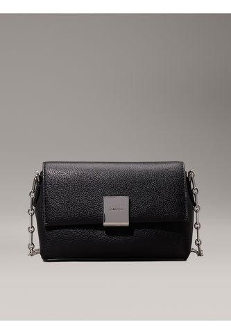 Bolso Negro Cruzado Con Placa Y Cadena Calvin Klein Calvin Klein