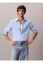 Camisa Azul Clásica Stretch De Manga Larga Calvin Klein de Calvin Klein