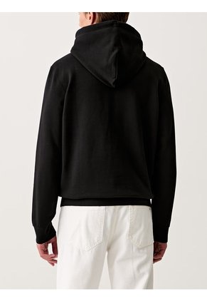 Buzo Negro Con Capota De Felpa Calvin Klein