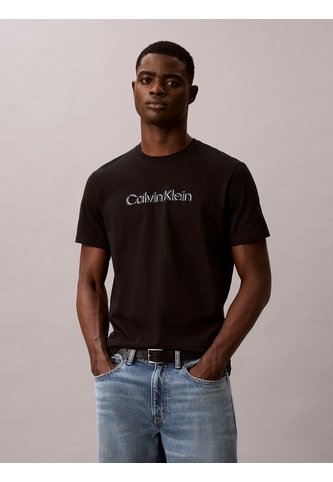 Camiseta Negra Con Logo Gráfico Calvin Klein Calvin Klein