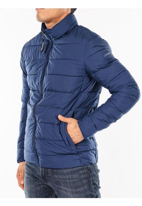 Chaqueta Manga Larga Con Cierre De Cremallera Hombre Azul
