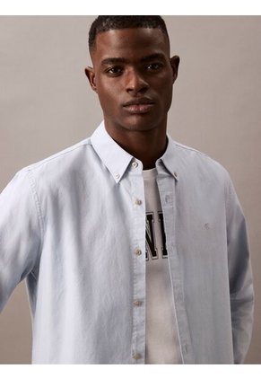 Camisa Azul Oxford Clásica De Manga Larga Calvin Klein
