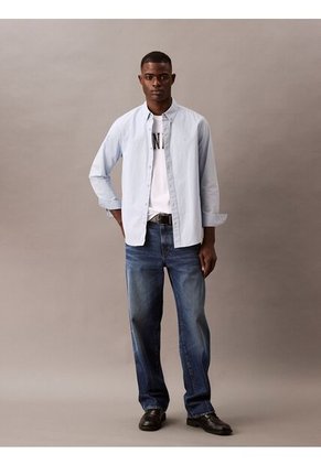 Camisa Azul Oxford Clásica De Manga Larga Calvin Klein