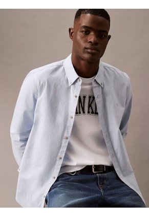 Camisa Azul Oxford Clásica De Manga Larga Calvin Klein