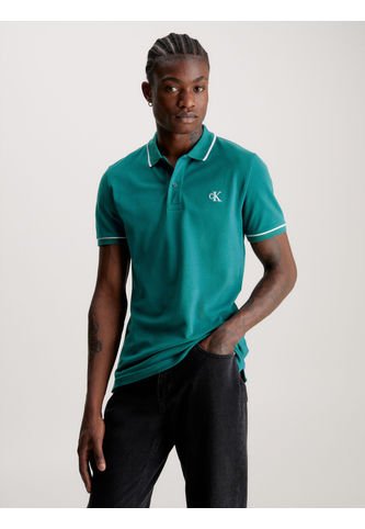 Polo Slim De Algodón Orgánico Hombre Azul Calvin Klein Calvin Klein