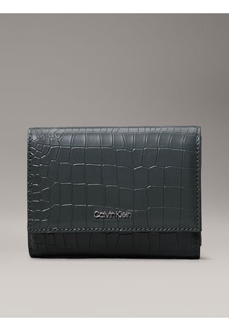 Billetera Verde De Plegado Triple Y Cuero De Cocodrilo Calvin Klein Calvin Klein