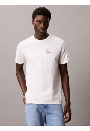Camiseta Beige Sport Con Monograma Calvin Klein