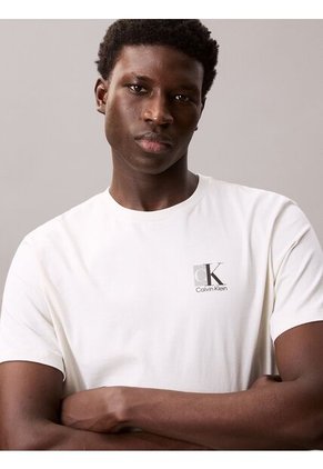 Camiseta Beige Sport Con Monograma Calvin Klein