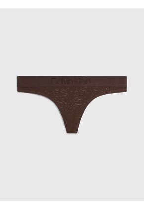 Pantie Marrón Tipo Tanga Con Encaje Tonal - Intrinsic Calvin Klein