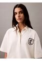 Polo Blanco De Punto De Algodón Con Logo Calvin Klein de Calvin Klein