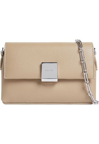 Bolso Beige Cruzado Con Placa Y Cadena Calvin Klein Calvin Klein