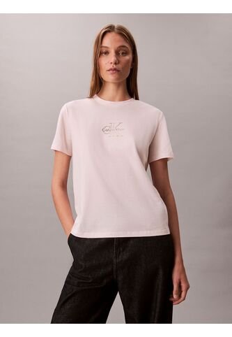 Camiseta Rosa Clásica Con Monograma Metalizado Calvin Klein Calvin Klein
